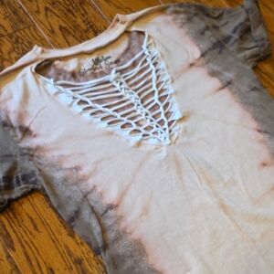 Affliction Tie-Dye Cutout Tee